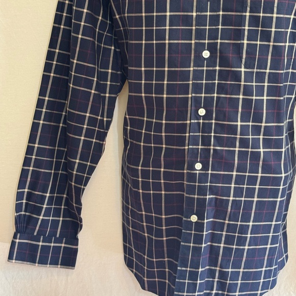 I-6 Men’s Brooks Brothers Black Cream & Red Plaid Dress Shirt Size L - Picture 2 of 16